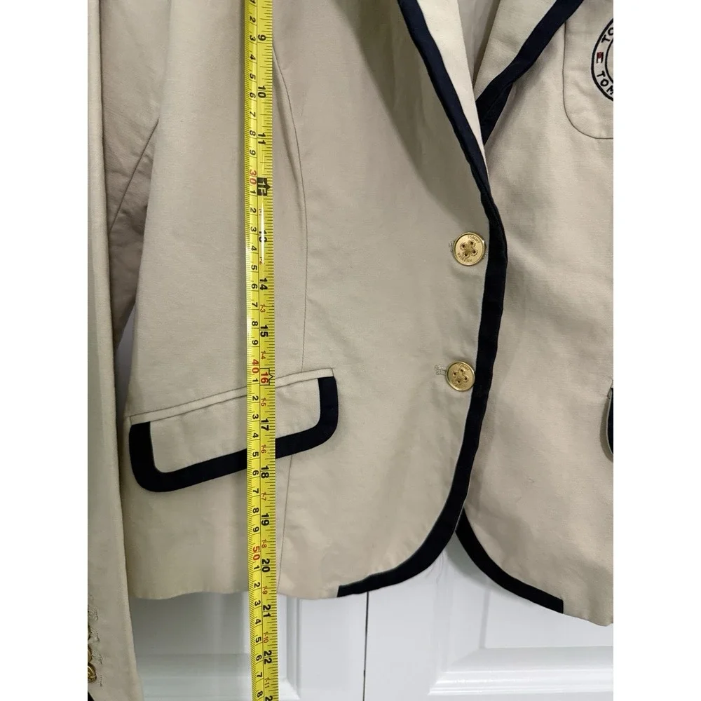 Women's Tommy Hilfiger Khaki Blazer Jacket‎ 1985 Limited Edition Sz M Preppy